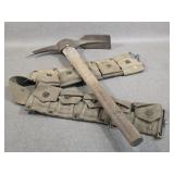 Old Military Pick and Ammo Belt