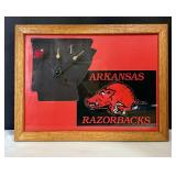 Razorbacks Clock w Tiny Hog on Second Hand, #1,