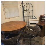 Large Table, Chairs, Metal Shelf, & Furniture Lot