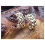 14K Gold Link Hoop Earrings 9.6g