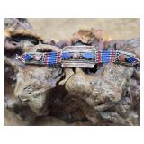 Silver Tibetan Lapis Lazuli Red Coral Bracelet
