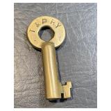 Brass T&P RY RR Switch Lock Key Texas & Pacific