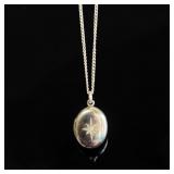 Sterling Silver & Diamond Locket Pendant on