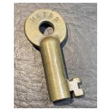 Brass MKT RR Switch Lock Key Missouri Kansas