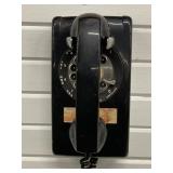 VINTAGE BLACK WALL MOUNT ROTARY TELEPHONE