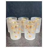 5 JEWEL TEA AUTUMN LEAF FROSTED TUMBLERS LIBBEY