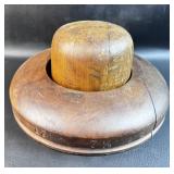 2 Piece Antique Millenary Wood Hat Block Mold 5