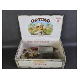 Cigar Box with Military Pins & Buttons Cannon +