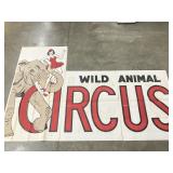 VINTAGE WILD ANIMAL CIRCUS POSTER 4 SECTIONS 10