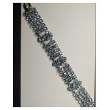 Fabulous ICE BLUE Rhinestone Vintage Bracelet