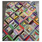Vintage Colorful Strip Quilt Double Knit Fabric