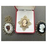 Carved Shell & Glass Cameo Collection