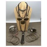 Copper Brass Silver Tones Costume Jewlery