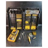 Large Dewalt Tool Kit Drill Bits Sockets Paddle