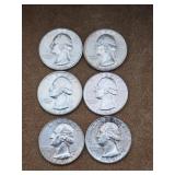 6 - Silver Washington Quarters