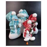 Group of Decorative Snowmen. Missing one nose