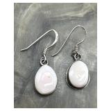 Pink Opal & Sterling Silver Earrings
