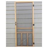 NOS Wood Frame 32' Screen Door