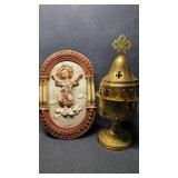 Brass Table Oil Orthodox Vigil Lamp & El Divino