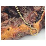 14K Gold Braided Chain / Necklace w/ Frame 14.8g