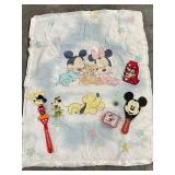 Vintage Mickey Minnie Mouse. Crib Blanket , Back