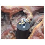14K Gold, Spinel & Topaz Ring 2g