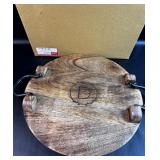 New Close to Home Natural Wood Round Tray