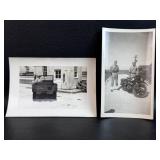 2 WWII Military Photos Harley & Jeep