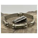 Mexico Abalone Panel Bracelet & Tie Clip