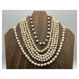 3 Pearls Necklaces & 1 with G Silver 107.82g