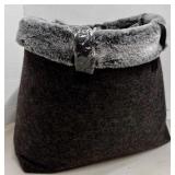 Lot of Socks in Gray Felt Tote