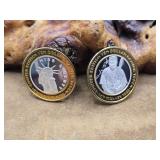 2 - .999 Fine Silver Casino Tokens 1oz Each