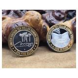 2 - .999 Fine Silver Casino Tokens 1oz Each
