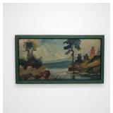 13" x 24" Landscape / River Painting on Panel