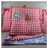 3 PIONEER WOMEN CHAIR PADS & 8 PIONEER WOMEN