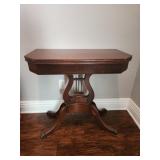 Antique Mahogany Duncan Phyfe Game Table Harp
