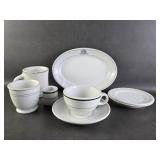 Old Hotel China North American Green Banded