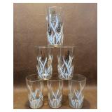 Gold and White Wheat Design Highball Glasses