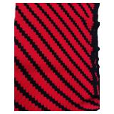 Red & Black Hand Crochet Afghan 52ï¿½ï¿½x68ï¿½ï¿½