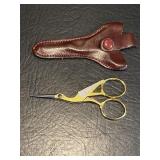 Vtg WASA Solingen Embroidery Crane Scissors +