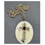 Whiting & Davis Pendant & Chain Heavy & Well Made