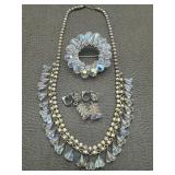 Aurora Borealis Necklace, Brooch & Clip On