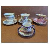 Shafford Japan Lusterware Teacups and Saucers +