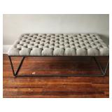 Gray Tufted Ottoman