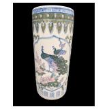 Porcelain Peacock Umbrella Stand