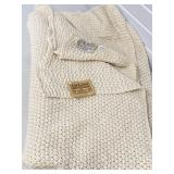 New Lion Crafters Knitting Mills USA Cream Throw