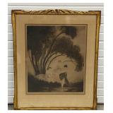 1926 Louis Icart Original Etching Bathers Signed