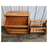 2 Vtg Magazine Racks Side Table