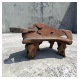 VTG Concrete Bench Made w/ Wood Look Shows Wear