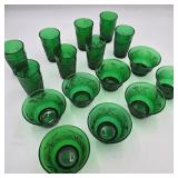 Vintage Anchor Hocking Forest Green Sandwich Glass